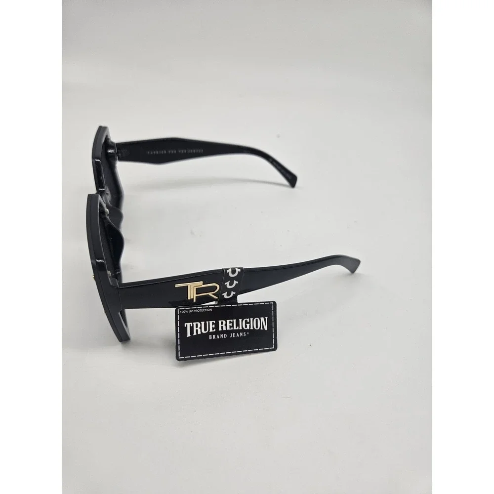 True Religion TR57233-1B-S Women's Oversized Square Sunglasses Black/Gray